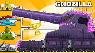 MEGA BOSS: DORA GODZILLA TANK  vs MEGA TANK - Cartoons about tank/Nina tank cartoon