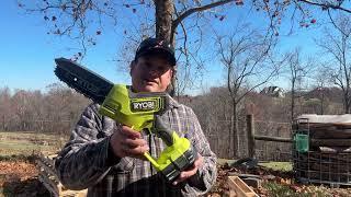 Ryobi 18v Brushless Mini Chainsaw Making 1/3 Cord Firewood Pallets #386