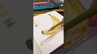 BOX DRAWING a banana | unconventional colored pencil art #banana #bananadrawing #pencilart #drawing