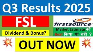 FSL Q3 results 2025 | FIRSTSOURCE SOLUTIONS results today | FIRSTSOURCE SOLUTIONS Share News | FSL