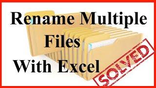 How to rename multiple files at once using excel