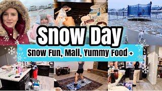 SNOW DAY VLOG ️ SNOW FUN, HOT COCOA, LOTS OF COOKING, GROCERY HAUL + SUPER ANNOYED | MOM LIFE VLOG