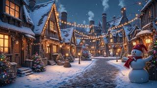 Winter Village Christmas Ambience with Snowstorm Sounds, Howling Wind Sounds, Night Sounds