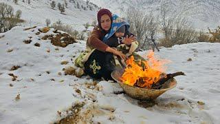 Ice Shelter: Survival of Zahra and her son during the winter snow and rain