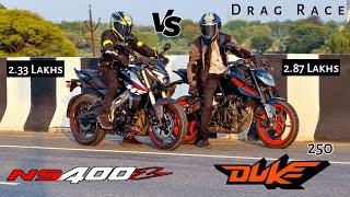 Pulsar NS400z Vs KTM Duke 250 | Drag Race | 400cc Vs 250cc