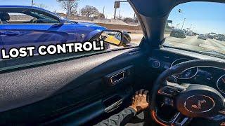 Hellcat Plays With My 800HP Shelby GT350 and ALMOST CRASHES