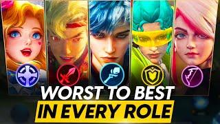 RANKING EVERY ROLE FROM WORST TO BEST IN SOLO Q | MOBILE LEGENDS