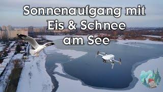 Sonnenaufgang mit Eis & Schnee am See #drohnenflug #potensicatom #winter