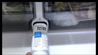 Changing the water filter/resetting alarm on Samsung French door fridge