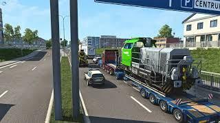 Transporting Super Heavy Cargo a Locomotive from Sweden to Hungary Realistic Trucking Simulator ETS2