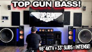 INTENSE Home Theater Demo Bass Crushing my House! New 98" TV + Two Giant 33" subs 