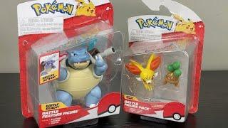 Jazwares Pokemon Battle Feature Blastoise and Battle Figures Fenikin and Bonsly Review