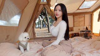 Inflatable Tent Camping by the SeaㅣOcean Camp ASMR