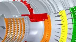 Rolls-Royce Trent 900 turbofan engine - CAD model animation