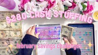 $280 Savings Challenge Stuffing| February Cash Stuffing | Budgets With Bess