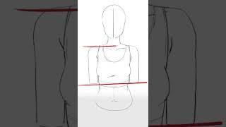 Mistake When Drawing Torso - Quick Art Tips #art #sketch #shorts #tutorial #drawingtutorial #anime