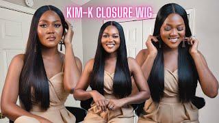 Make Your Own Wig. KIM-K CLOSURE WIG TUTORIAL. Beginner Friendly || Juliana Amoateng