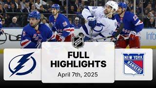 NHL Highlights | Lightning vs. Rangers | April 07, 2025