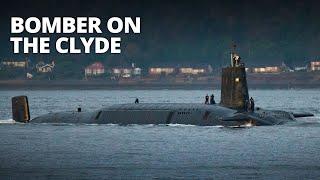 Vanguard class submarine heading up the Clyde