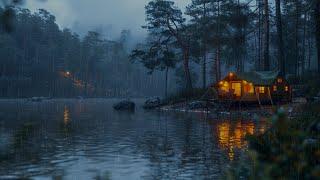  Rain Falling Softly - Moments of Peace in Camping Tent by the LakeGentle Rain for Sleep, Study