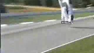 Porsche GT1 does a flip while racing in road atlanta