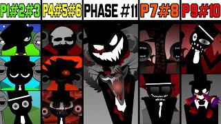 Phase 1 VS Phase 2 VS Phase 3 VS Phase 4 VS Phase 5 VS Phases 5-11 in Incredibox Sprunki!