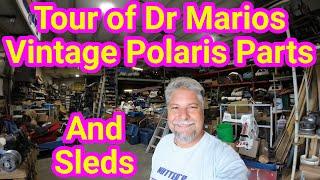 Dr Marios Vintage Polaris Snowmobile Parts Warehouse Tour and Sled Display.