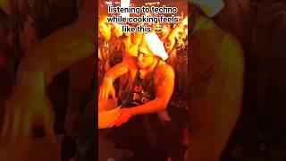 only techno in the kitchen #shorts #technomusic #musicfestival #rave #raver #funny #cooking
