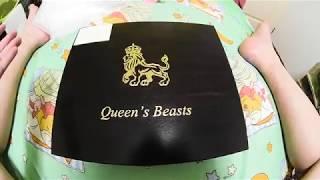 Royal Mint Gold bullion coin Queen's Queens Beast presentation display box - Unboxing