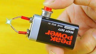 Awesome DIY Ideas with 9V Battery Life Hacks #Shorts