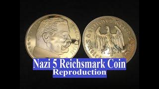 Hitler Coins 5 Reichsmark Gold Plated Coin - Reproduction