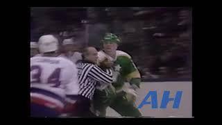 NHL Jan. 6, 1987 Brian Curran,NYI v Larry DePalma,MIN (almost) New York Islanders Minnesota North St