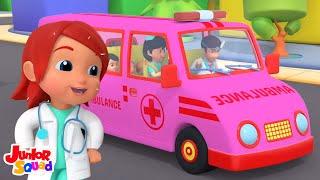 Roues sur l'ambulance + Plus Véhicules Chansons pour Bébés par Junior Squad