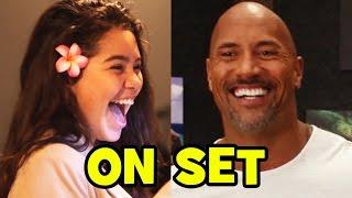 MOANA Behind The Scenes With The Voice Cast - Dwayne Johnson, Auli'i Cravalho (B-Roll & Bloopers)