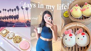 days in my life! sleep over with my sister, kawaii desserts, work days