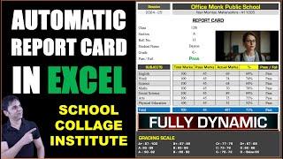 Students Report Card in Excel 2024 | Automatic Report Card in Excel | Student Result Card in Excel