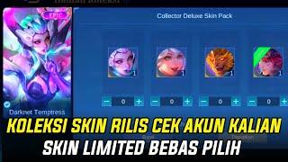 AKHIRNYA EVENT SISTEM KOLEKSI SKIN RILIS DI ORGINAL SERVER! CEK AKUN KALIAN SKIN LIMITED BEBAS PILIH