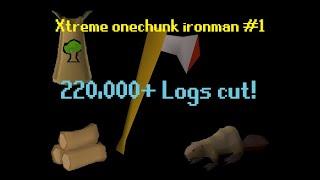 Getting 99 Woodcutting With A Steel Axe While Never Leaving Lumbridge | Xtreme OneChunk ironman #1