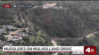 Slides closed LA's Mulholland Drive