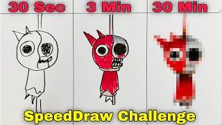 Drawing INCREDIBOX SPRUNKI ( RADDY ) in 30 Sec, 3 Min and 30 Min.