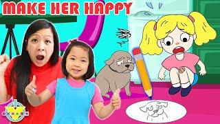 Make Her Happy Drawing Game! Let's Play with Mommy and Kate!