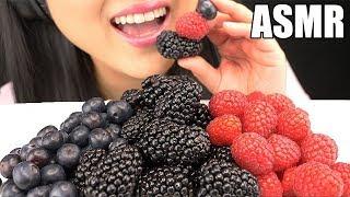 ASMR BERRY FRUIT PLATTER *JUMBO BLACKBERRIES* (No Talking) EATING SOUNDS | ASMR Phan