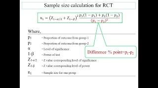 Sample size calculation for randomized control trial (RCT)