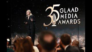 Reneé Rapp accepts the GLAAD Media Award for Outstanding Music Artist