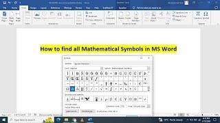 How to find mathematics symbols in microsoft word