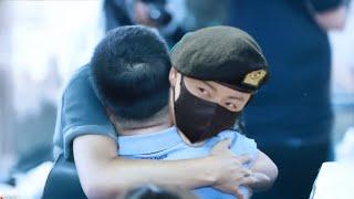 Sad Moment! Jungkook and his father's emotional hug at the end of the holiday