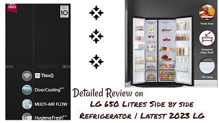 LG 650 Litres Side by side Refrigerator | Latest 2023 model | first LG Convertible(GL-B257DBM3)