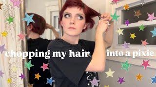 EXTREME hair makeover aka chopping my hair off, bleaching, + coloring it 3 times lol | DIY pixie ️