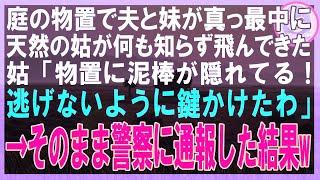 【スカッと】庭の物置で夫と妹が真っ最中に天然の姑が何も知らず飛んできた 姑「物置に泥棒が隠れてる！逃げないように鍵かけたわ」→そのまま警察に通報した結果