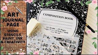 Composition Book Art Journal Page Waiting by Scrappin Dee Dee